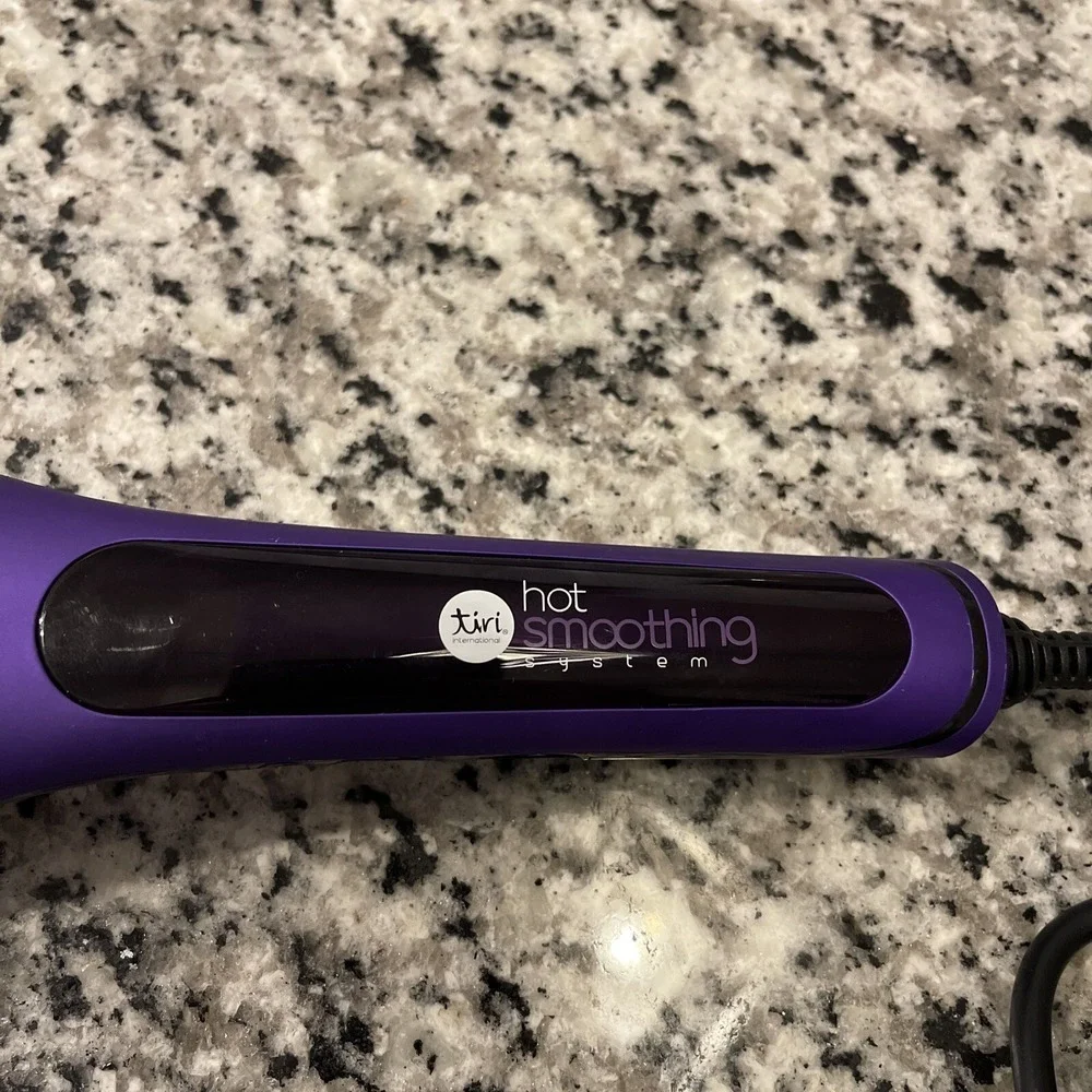 Tiri Professional Hot Smoothing System Hair Straightening‎ Brush Boysenberry